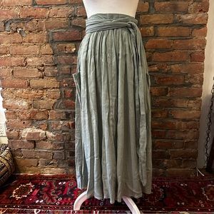 Mara Hoffman Sage Green Maxi Skirt with Wrap Belt
